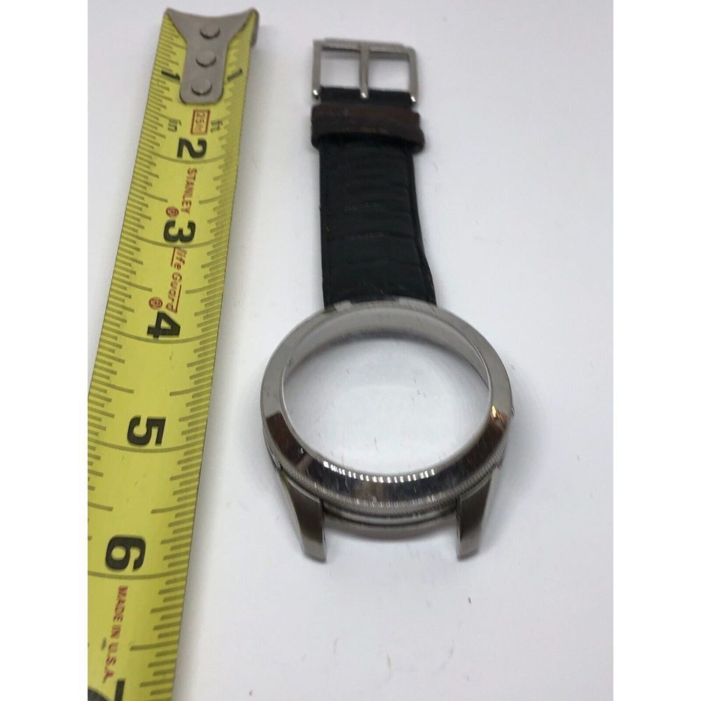 Michael Kors Watch Half Band 24mm Leather Case Crystal Use For Parts J223